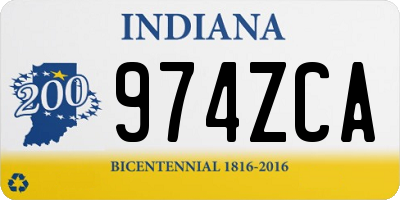 IN license plate 974ZCA
