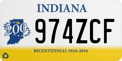 IN license plate 974ZCF