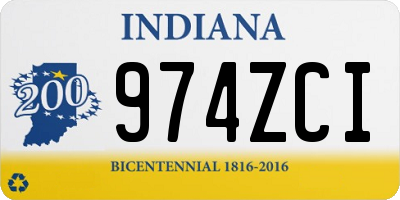 IN license plate 974ZCI