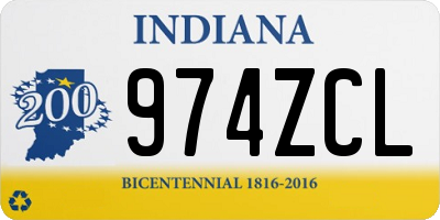 IN license plate 974ZCL