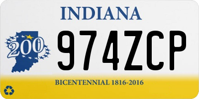 IN license plate 974ZCP