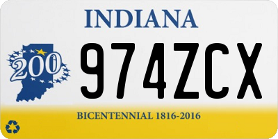 IN license plate 974ZCX