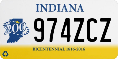 IN license plate 974ZCZ