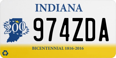IN license plate 974ZDA