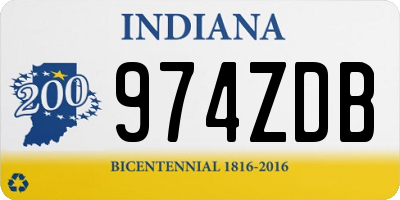 IN license plate 974ZDB