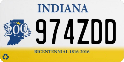 IN license plate 974ZDD