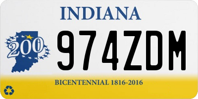 IN license plate 974ZDM
