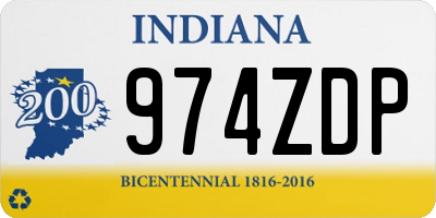 IN license plate 974ZDP