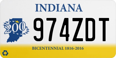 IN license plate 974ZDT