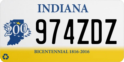 IN license plate 974ZDZ