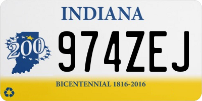 IN license plate 974ZEJ