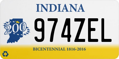 IN license plate 974ZEL