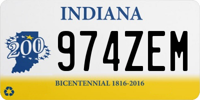 IN license plate 974ZEM