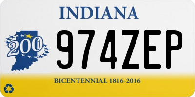 IN license plate 974ZEP