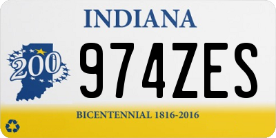 IN license plate 974ZES