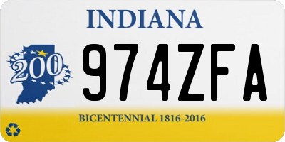 IN license plate 974ZFA