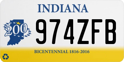 IN license plate 974ZFB