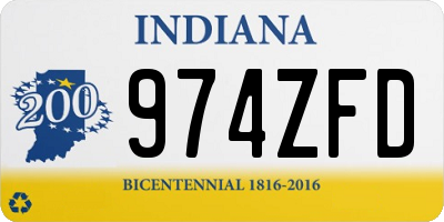 IN license plate 974ZFD
