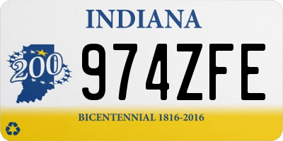 IN license plate 974ZFE