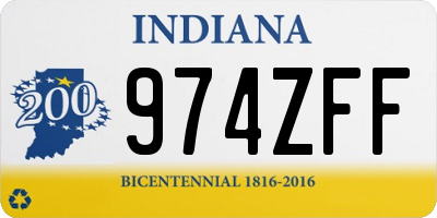 IN license plate 974ZFF