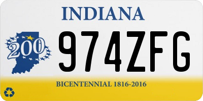 IN license plate 974ZFG
