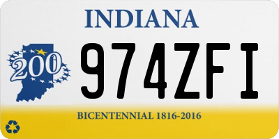 IN license plate 974ZFI