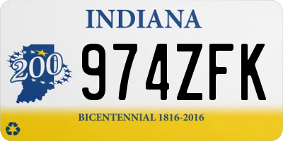 IN license plate 974ZFK