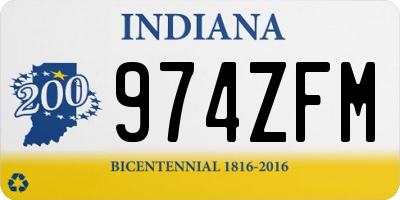 IN license plate 974ZFM