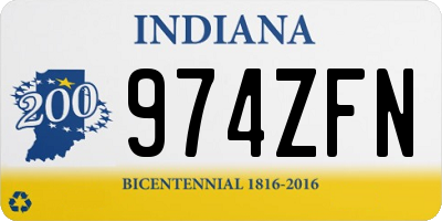 IN license plate 974ZFN