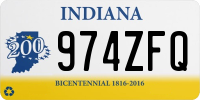 IN license plate 974ZFQ