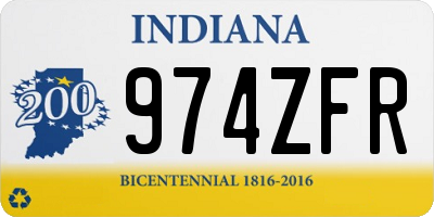 IN license plate 974ZFR