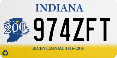 IN license plate 974ZFT