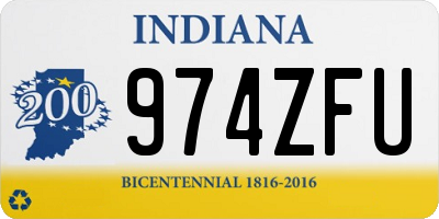 IN license plate 974ZFU