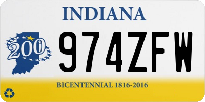 IN license plate 974ZFW