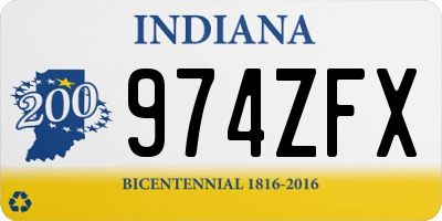 IN license plate 974ZFX