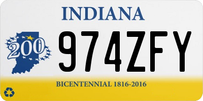 IN license plate 974ZFY