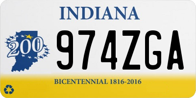 IN license plate 974ZGA