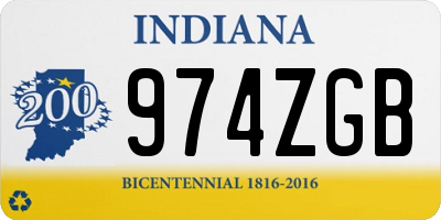 IN license plate 974ZGB