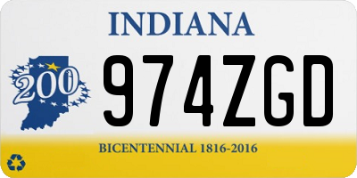 IN license plate 974ZGD