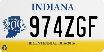 IN license plate 974ZGF