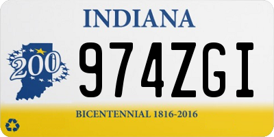 IN license plate 974ZGI