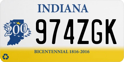 IN license plate 974ZGK