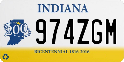 IN license plate 974ZGM