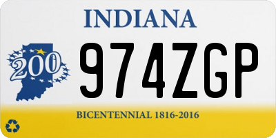IN license plate 974ZGP