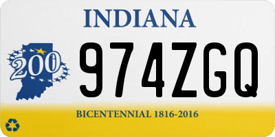IN license plate 974ZGQ