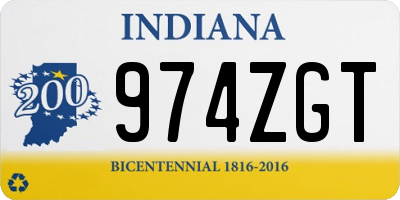 IN license plate 974ZGT