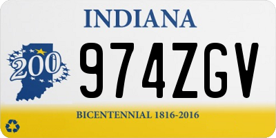 IN license plate 974ZGV