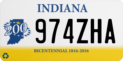 IN license plate 974ZHA