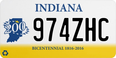 IN license plate 974ZHC