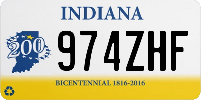 IN license plate 974ZHF
